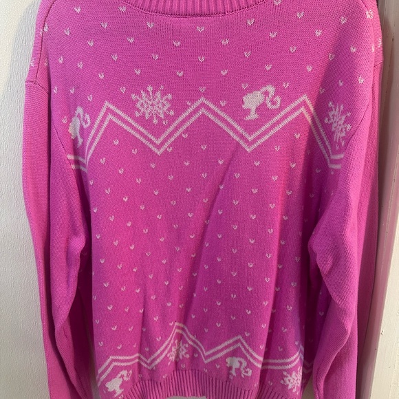 Pink Barbie Christmas Pink Women's Sweater - Picture 6 of 6
